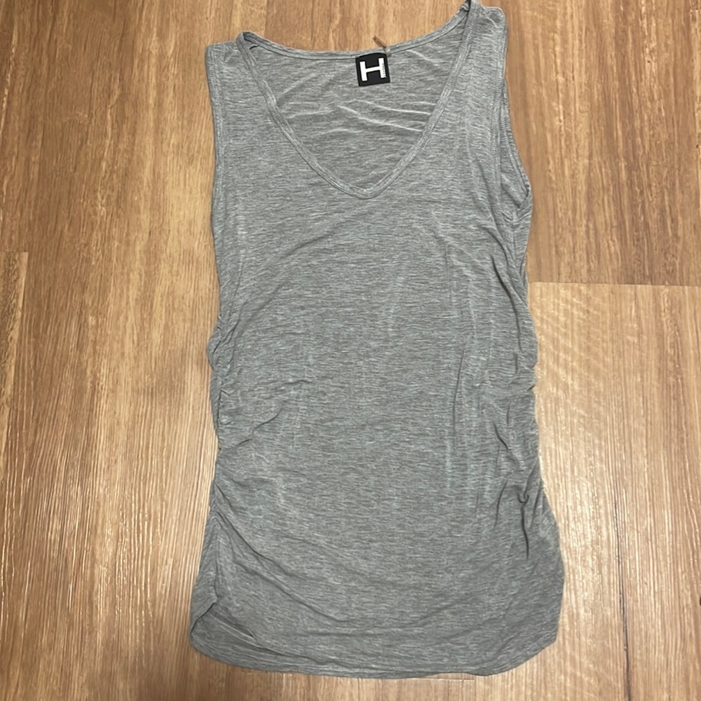 Ruched gray mini dress
